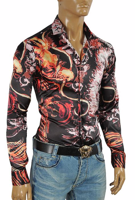 versace dragon print|Versace Collection Mens Dragon Print Silk Button Down.